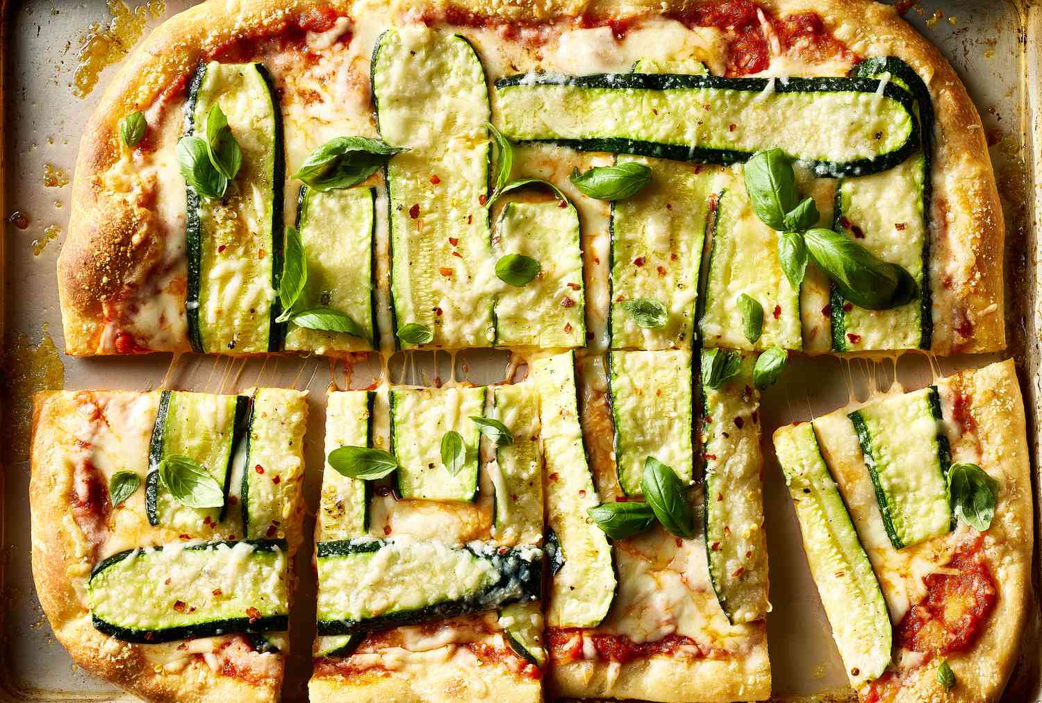 Baked Zucchini Pizza Bases with Tomato Basil Sauce