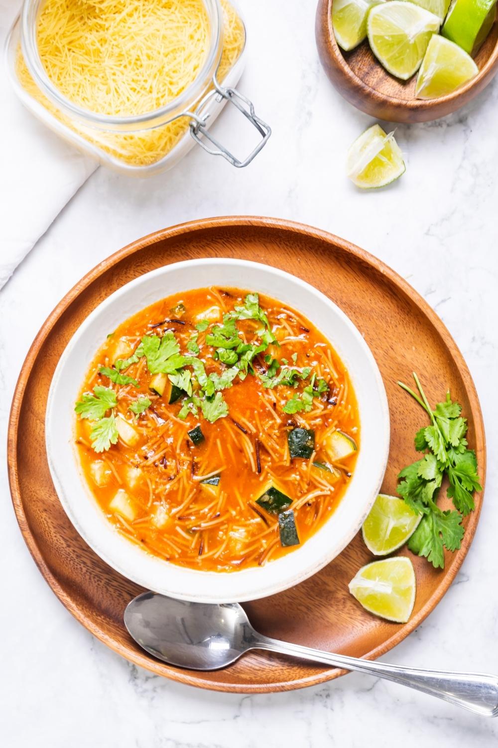 Shrimp and Cilantro Fideo Soup