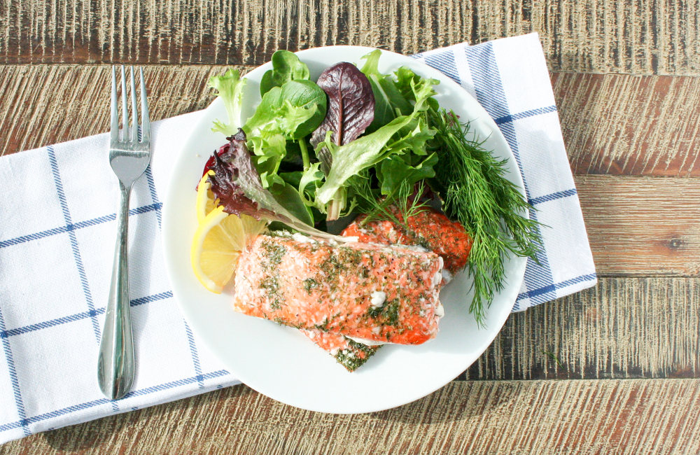 Kombucha-Glazed Salmon with Lemon and Dill