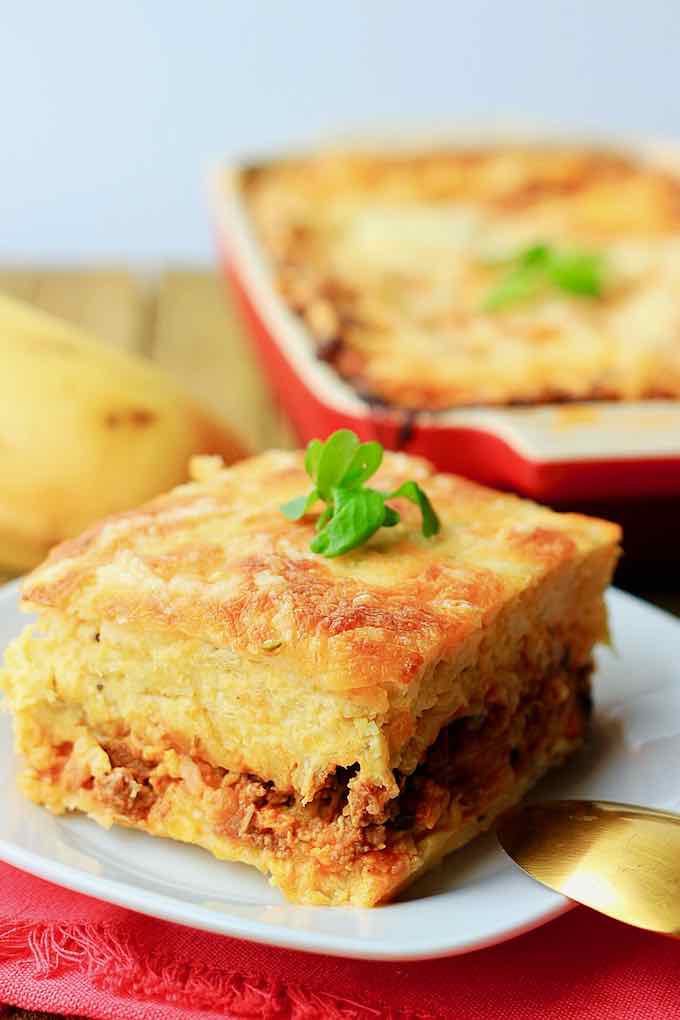 Layered Plantain and Spiced Beef Pastelón
