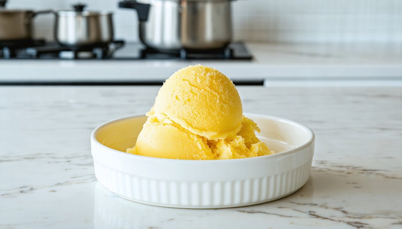 Fresh Pineapple and Mint Sorbet