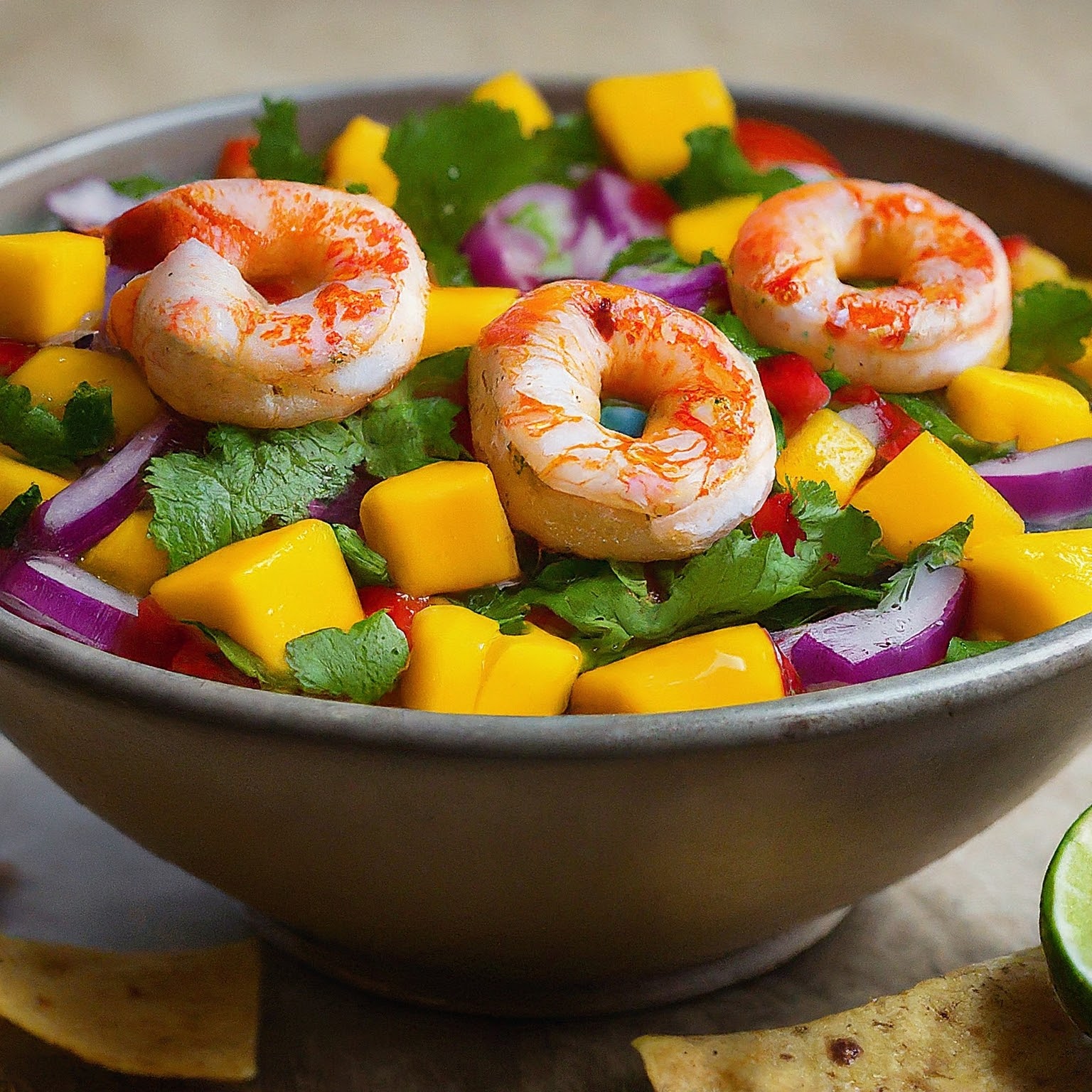 Crispy Fried Shrimp with Mango Salsa