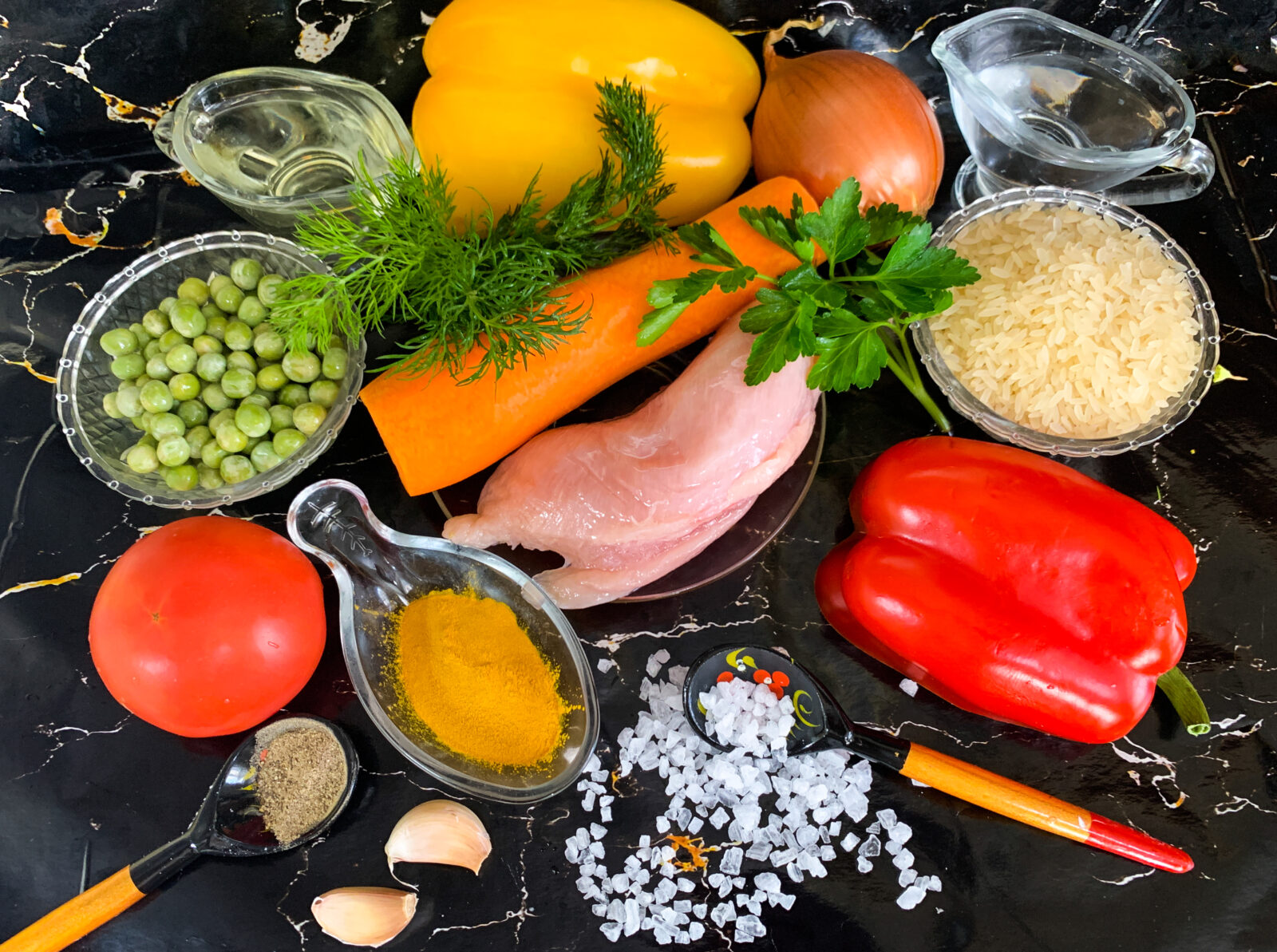 Saffron-Infused Chicken and Vegetable Paella