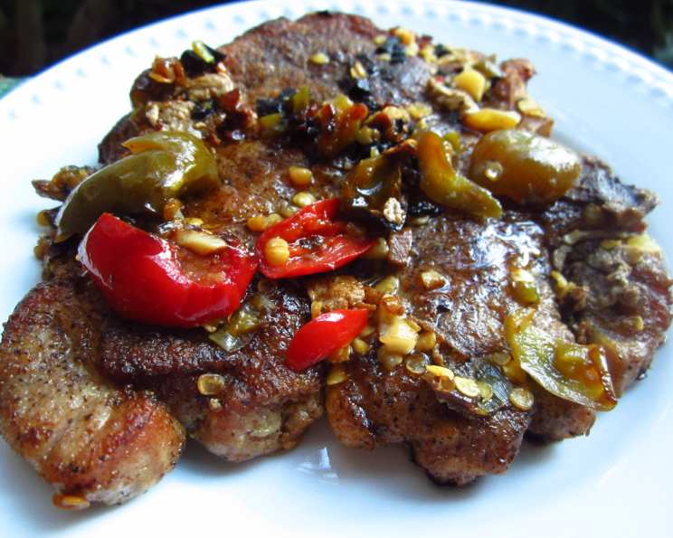Runway-Style Pork Chops with Turbine-Smoked Peppers