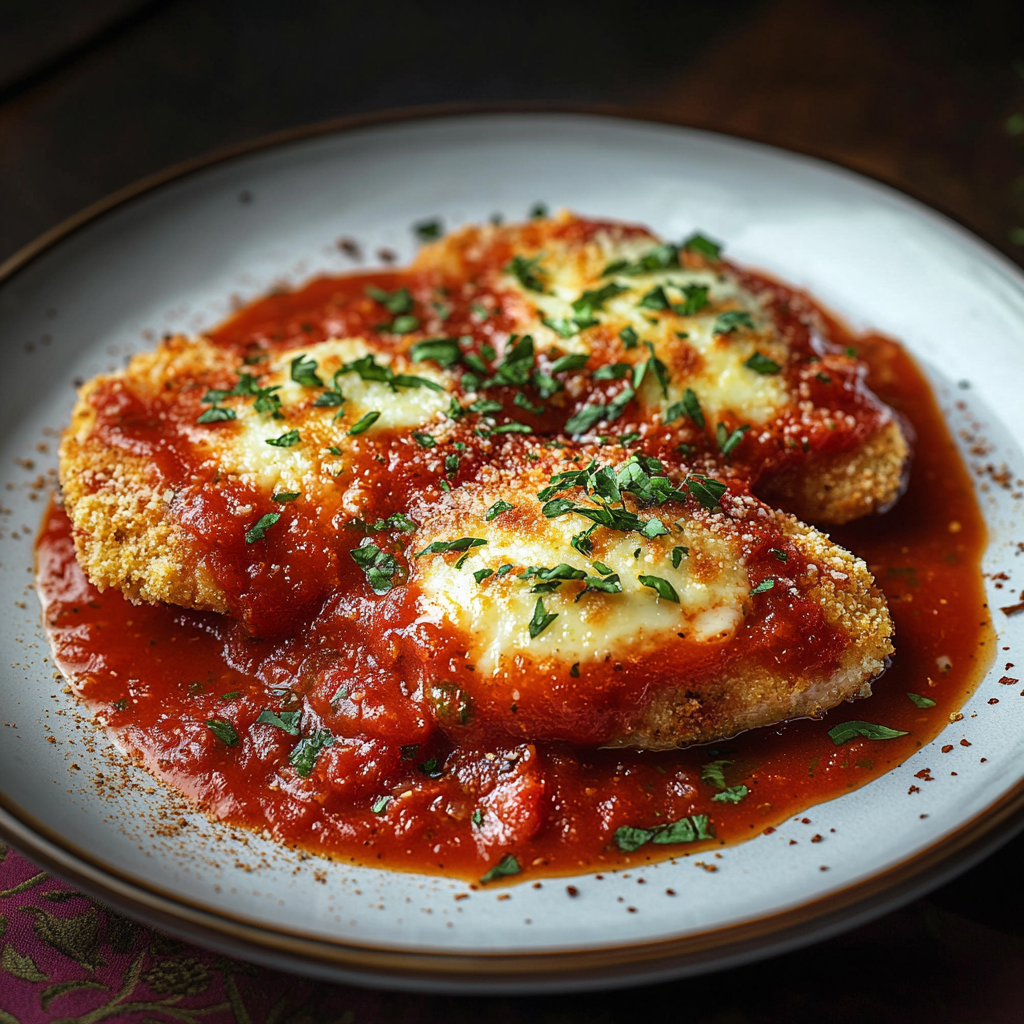 Hotel-Style Chicken Parmesan with Tomato Basil Sauce