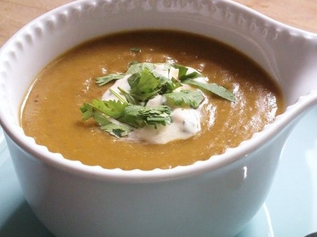 Coconut-Curry Lentil Soup with Coconut Milk