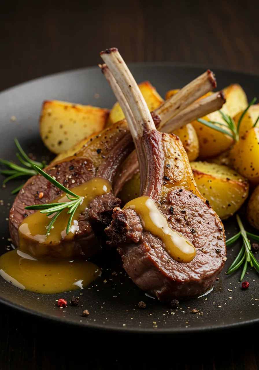 Savory Rosemary Lamb Chops with Roasted Fingerling Potatoes