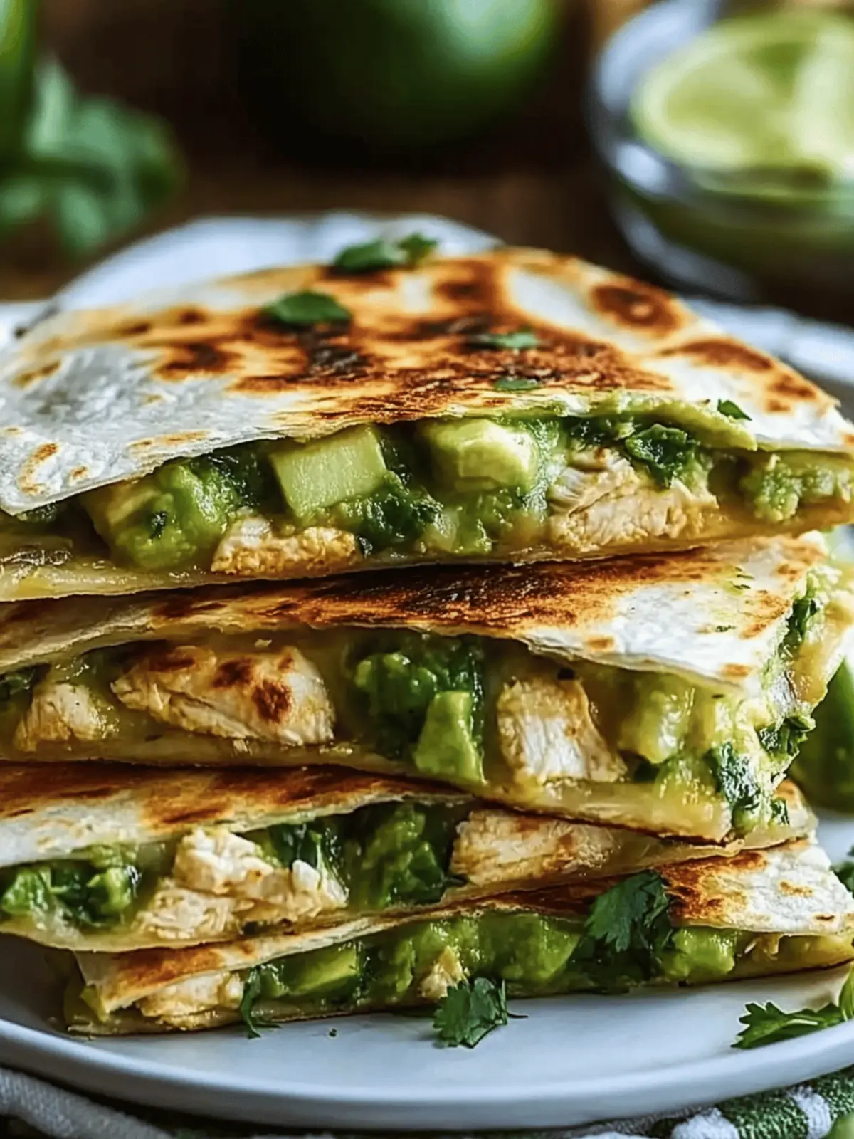Avocado-Cilantro Lime Quesadillas with Smoky Salsa