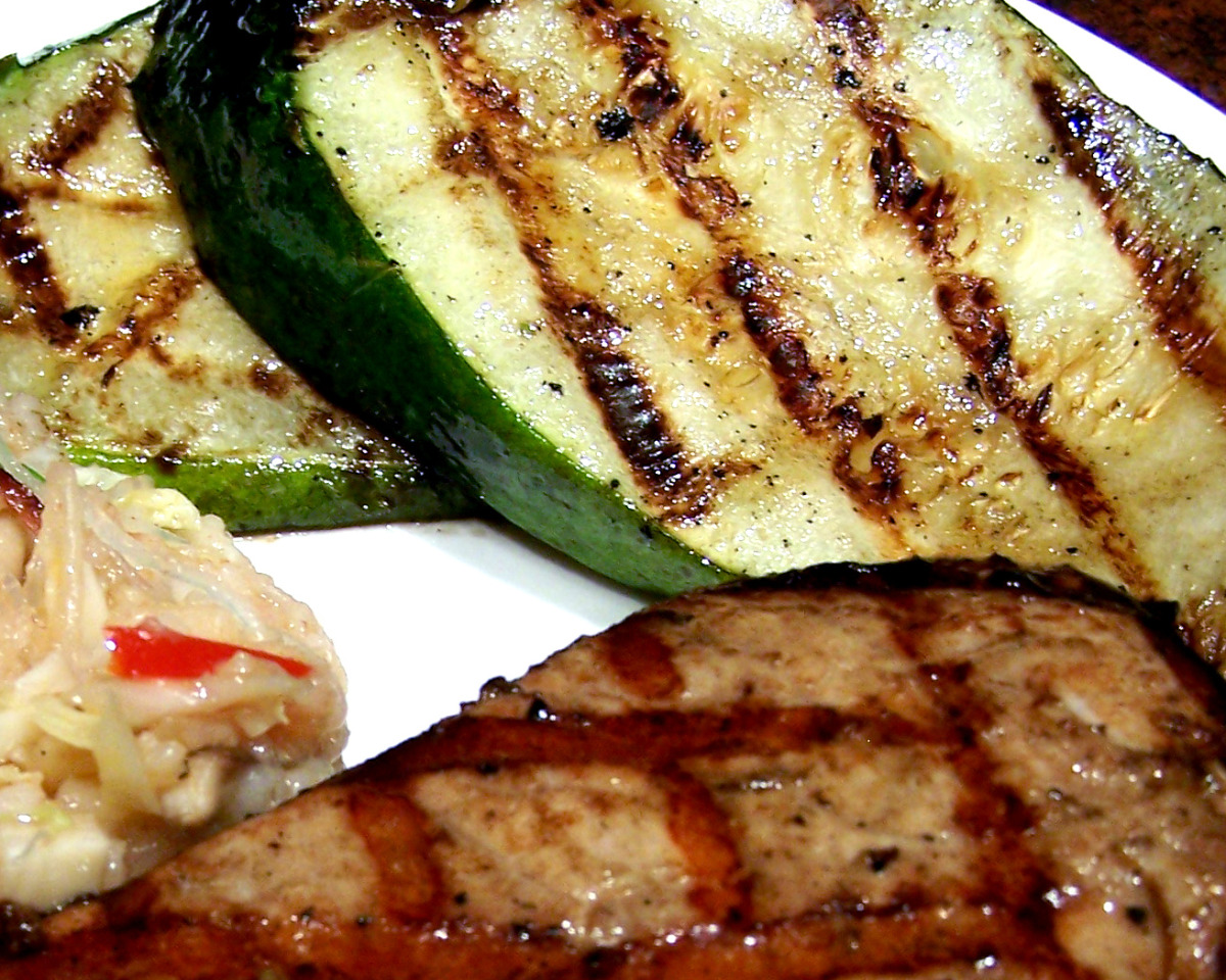 Grilled Zucchini and Eggplant with Lemon-Oregano Drizzle