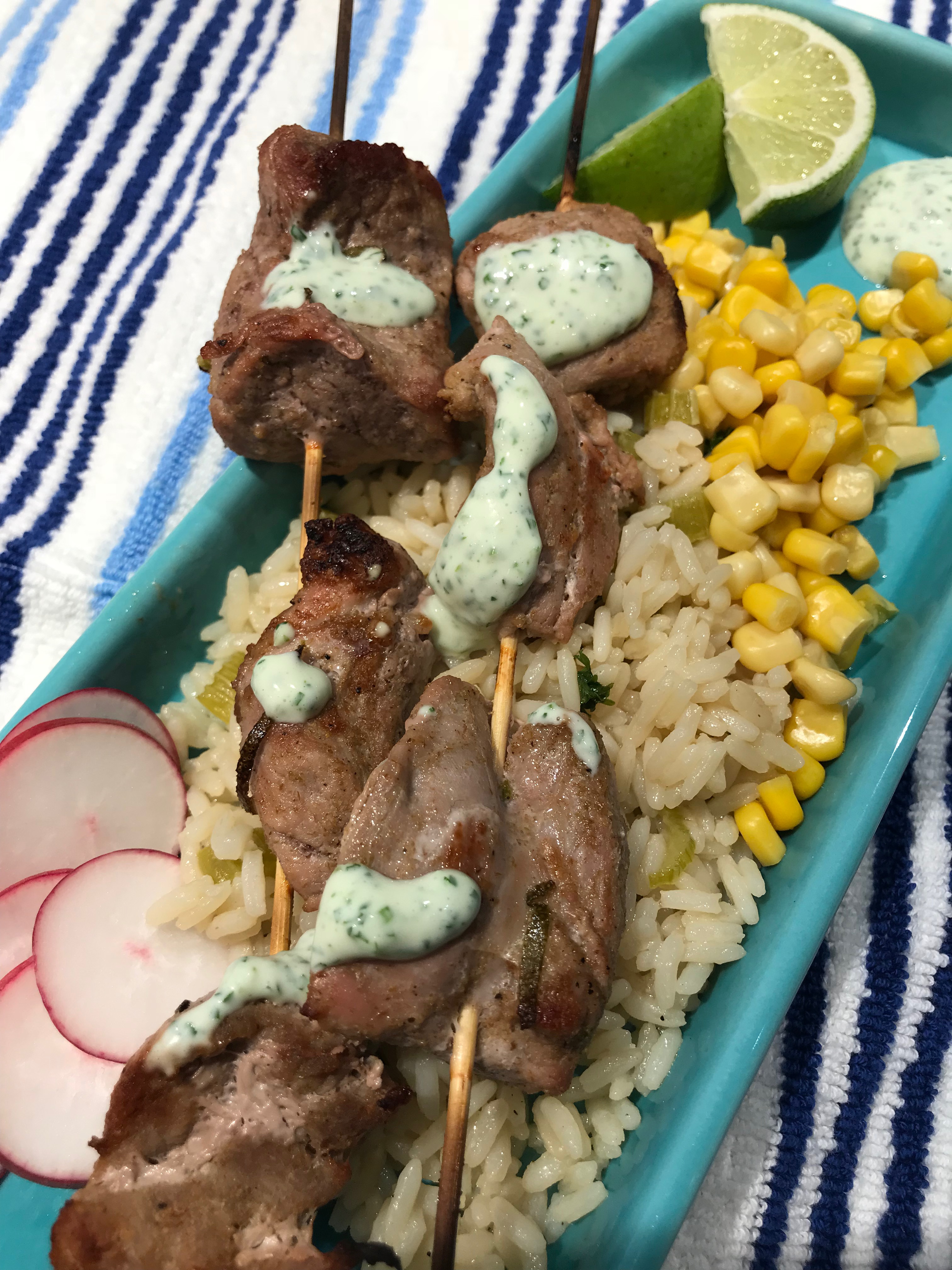 Lemongrass-Glazed Pork Skewers with Lime