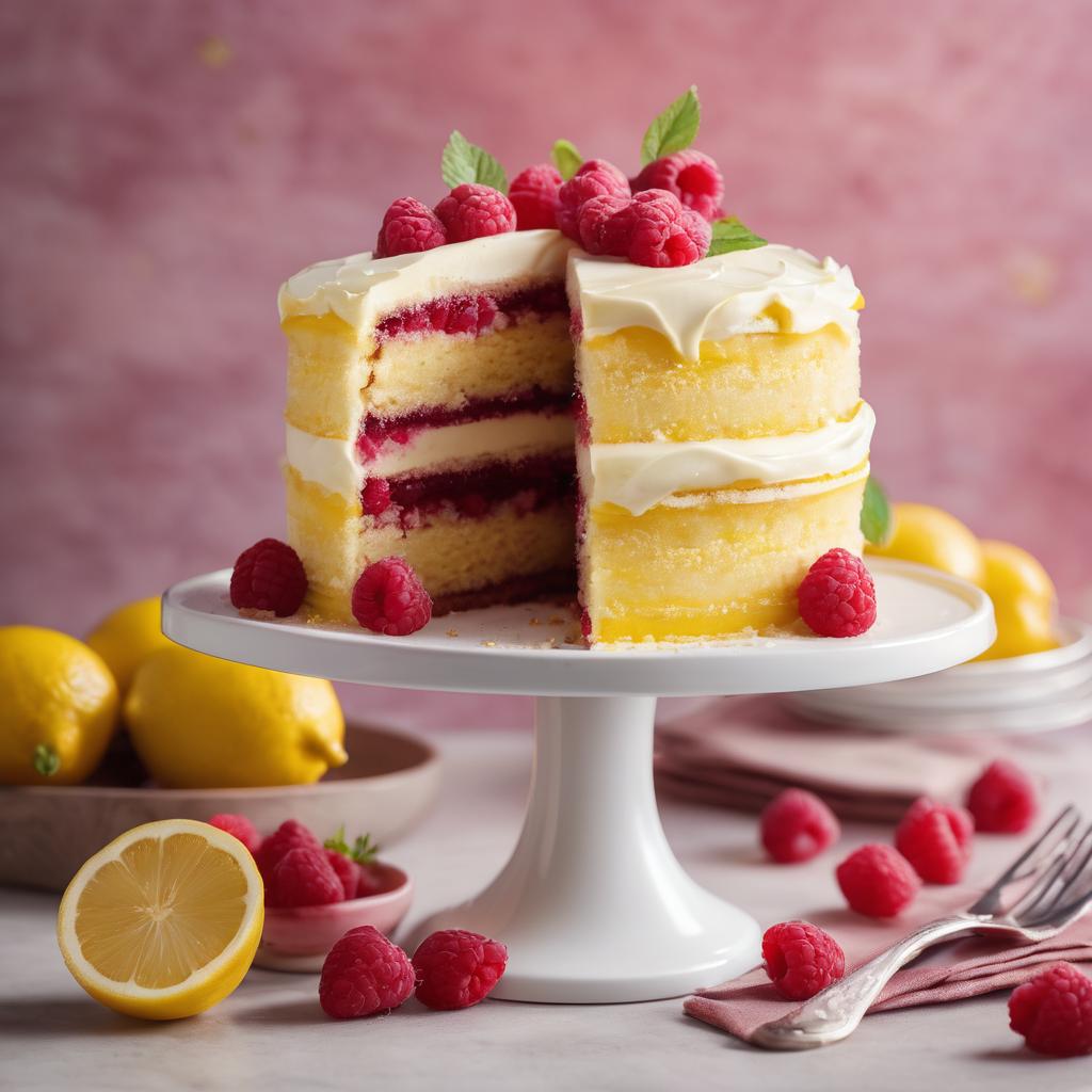 Raspberry-Infused Lemon Cake with Layered Center