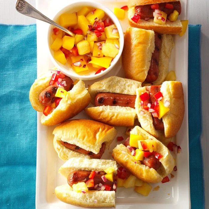 Cajun Hot Dog Sliders with Spiced Mustard