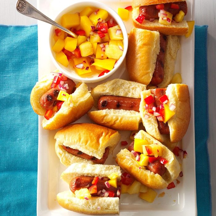 Hot Dog Sliders with Spiced Mustard