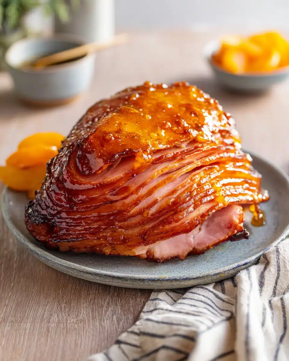Baked Ham with Peach Glaze
