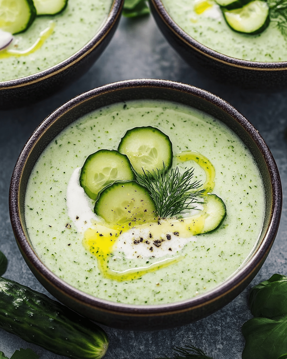 Chilled Cucumber-Melon Gazpacho with Dill