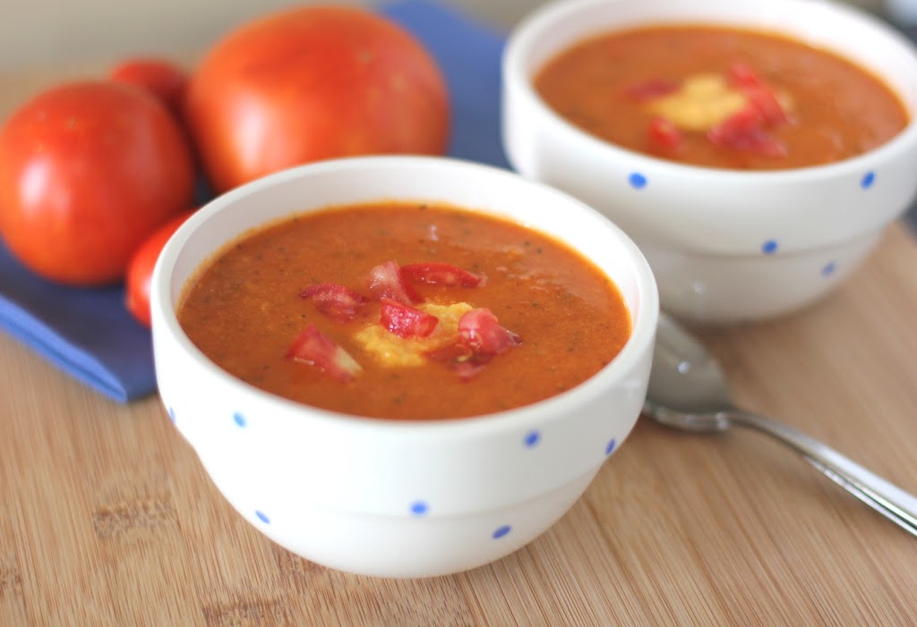 Witch's Brew Tomato Soup with Crispy Cheese 'Eyeballs'
