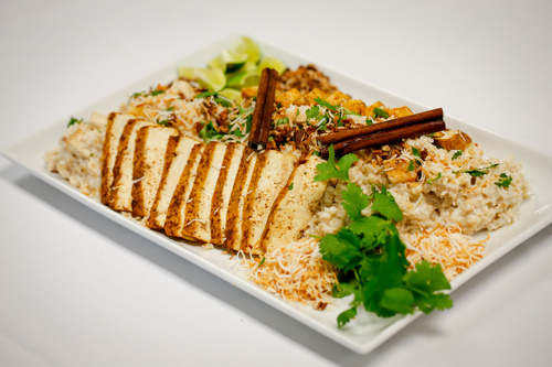 Thai-Style Coconut Rice Bowl with Tofu and Herbs