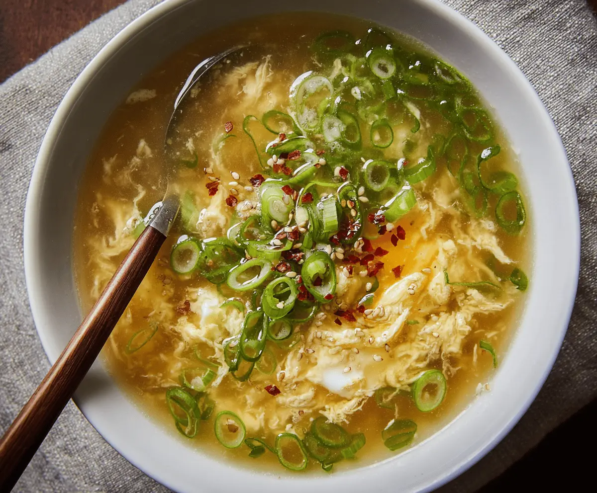 Silky Egg Drop Soup with Fresh Scallions