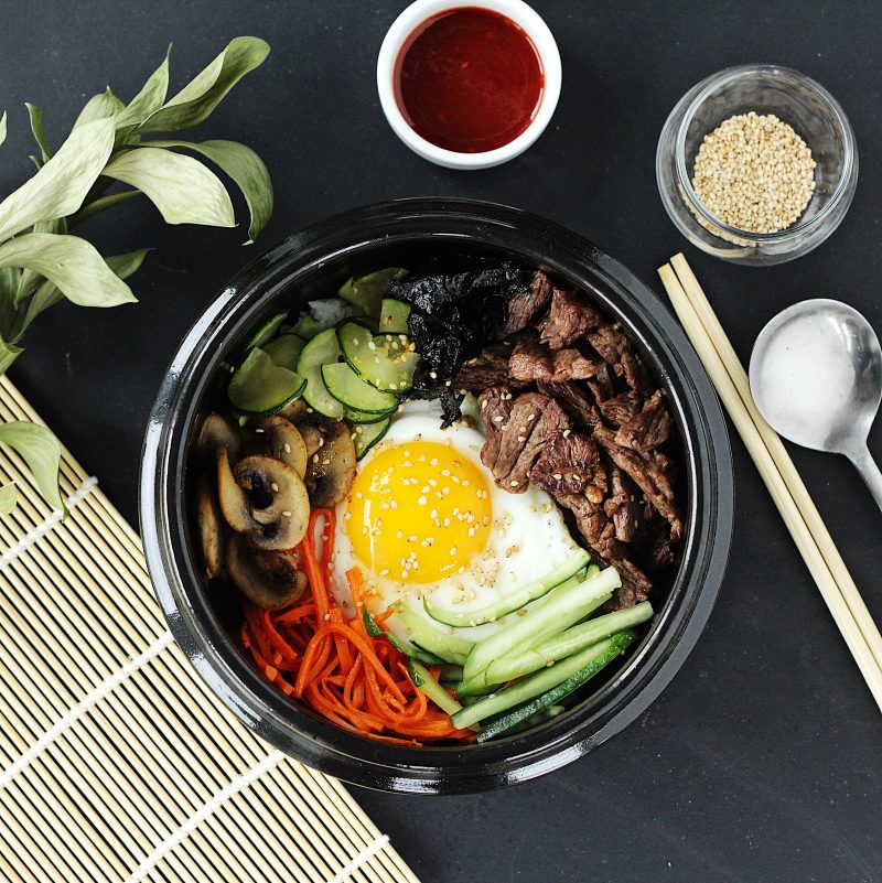 Sear-Grilled Beef and Stir-Fried Vegetable Bibimbap