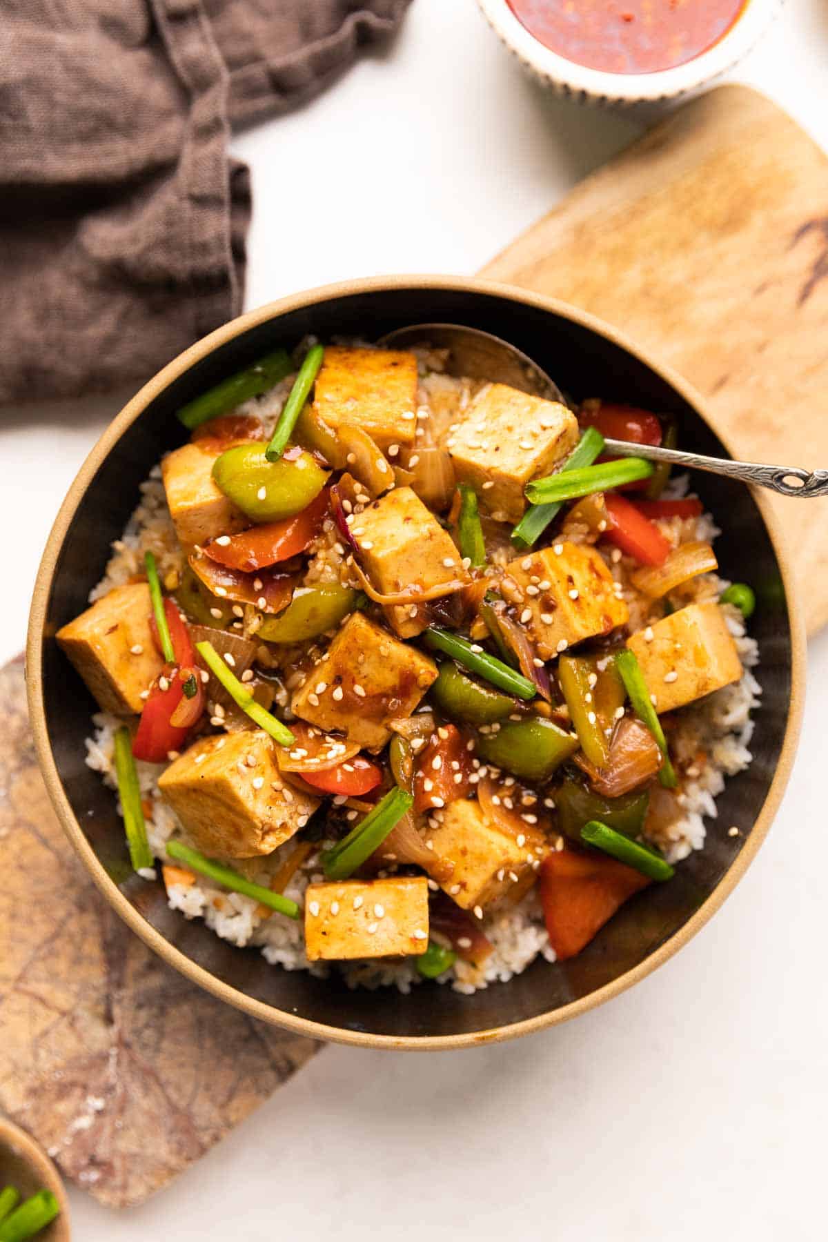 Tofu Stir-Fry with Sichuan Peppercorns and Chili