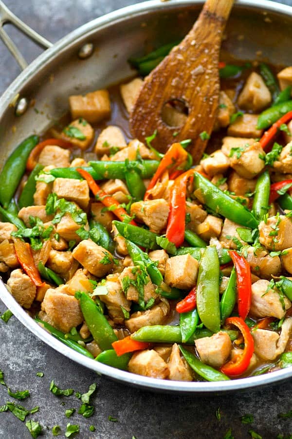 Instant Pot Ginger-Honey Chicken with Snap Peas