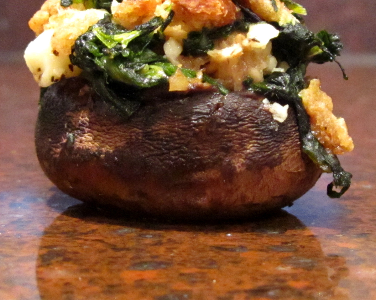 Fresh Herb and Spinach Stuffed Mushrooms