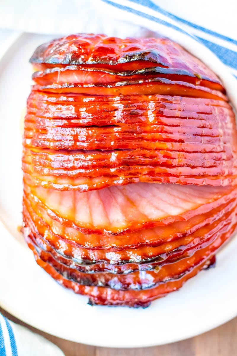 Maple-Dijon Glazed Baked Ham with Grits
