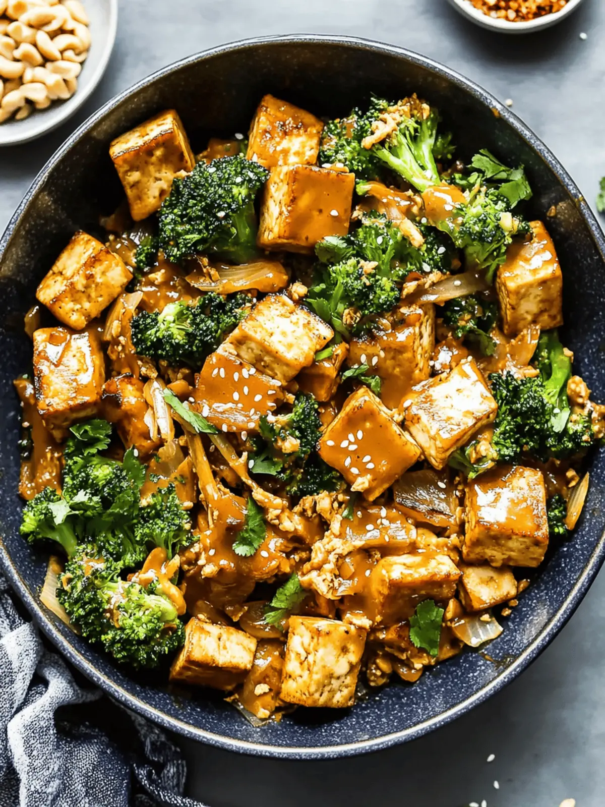 Tofu and Vegetable Stir-Fry with Peanut Sauce