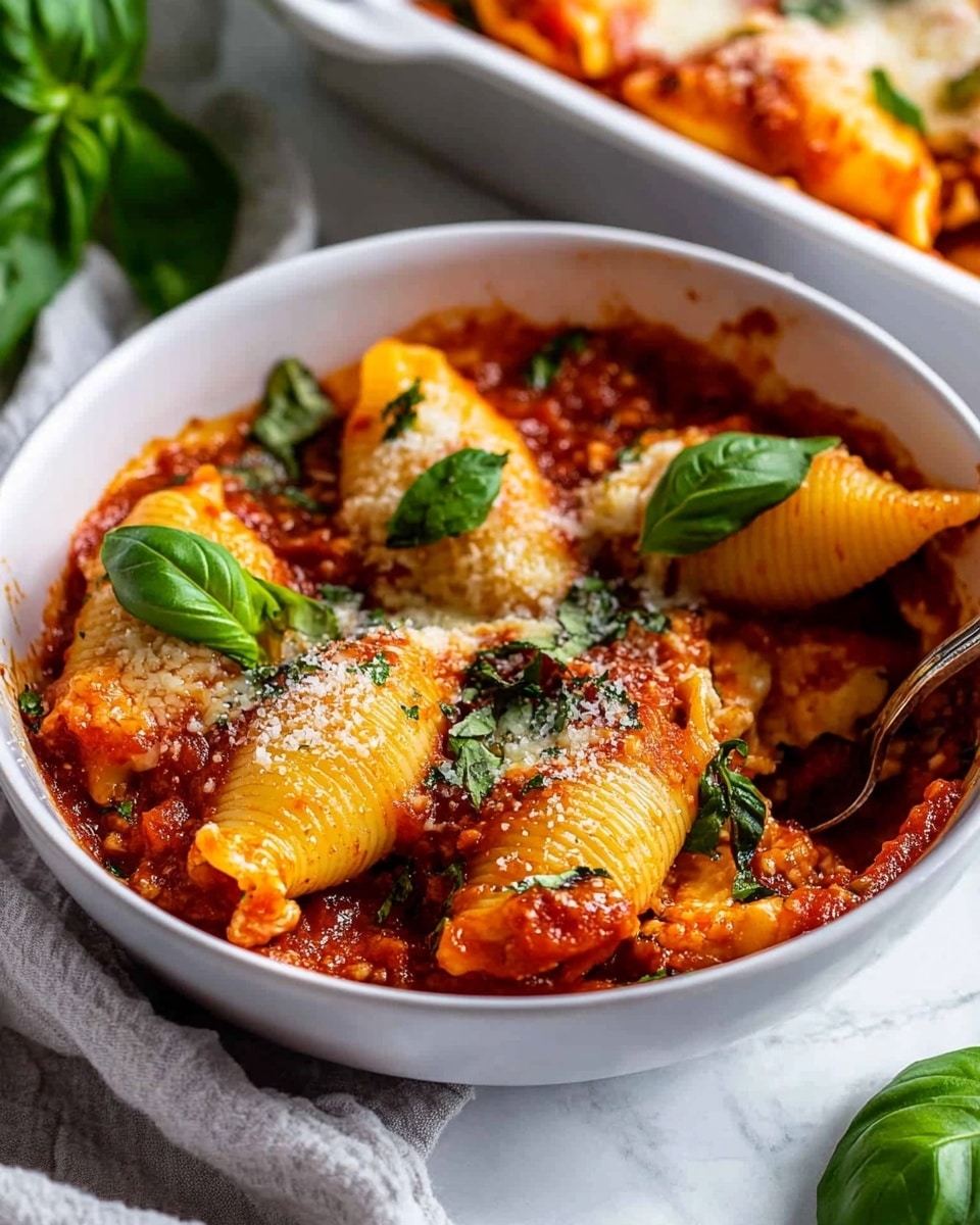 Ricotta and Spinach Stuffed Shells Baked in Tomato Sauce