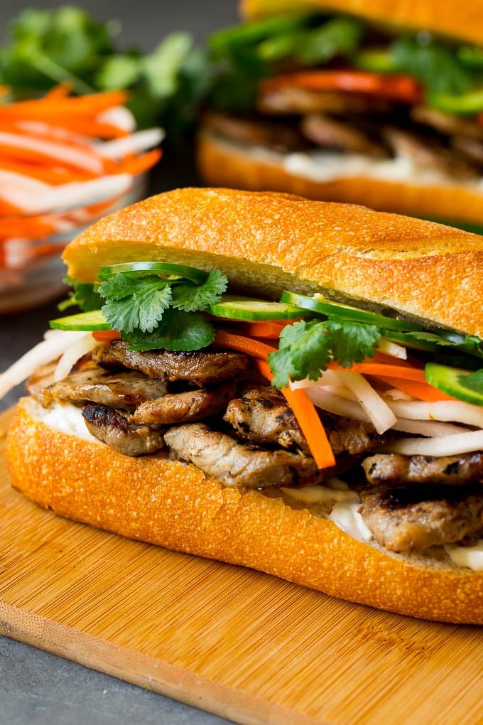 Vietnamese Herb-Infused Banh Mi Sandwich