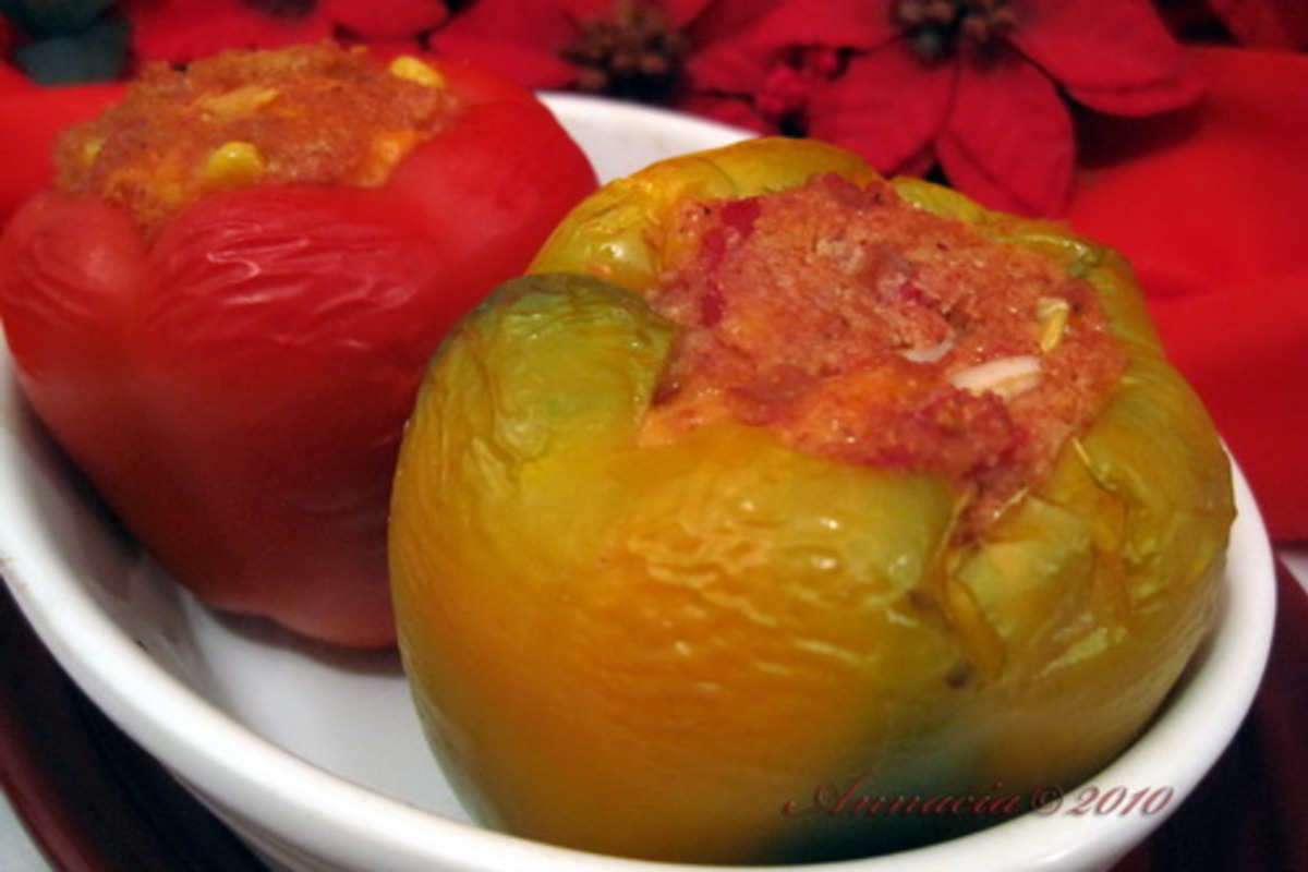 Brazilian Stuffed Bell Peppers with Tomato Salsa