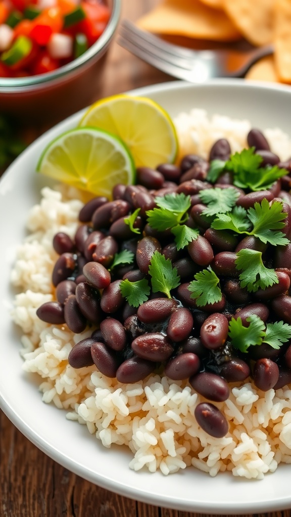Security Guard's Spiced Rice Bowl with Black Beans