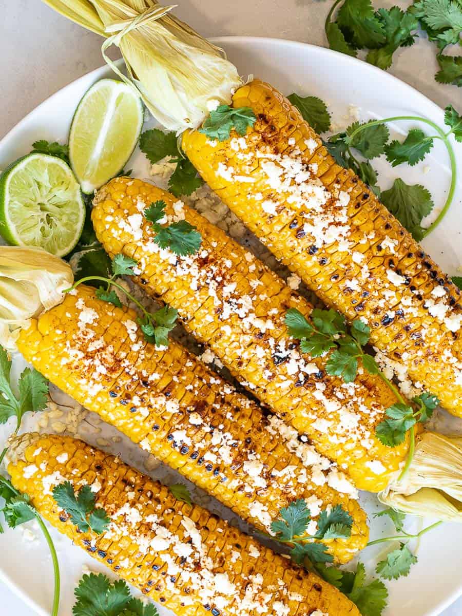 Grilled Elote with Cotija and Lime
