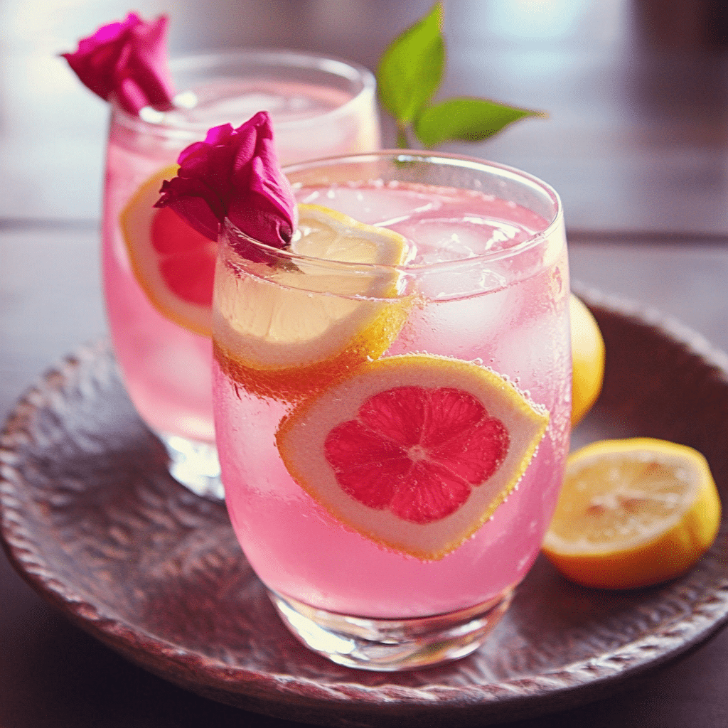 Rosewater-Infused Sparkling Lemonade