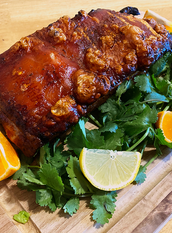 Slow-Roasted Pork Belly Lechon with Citrus Marinade