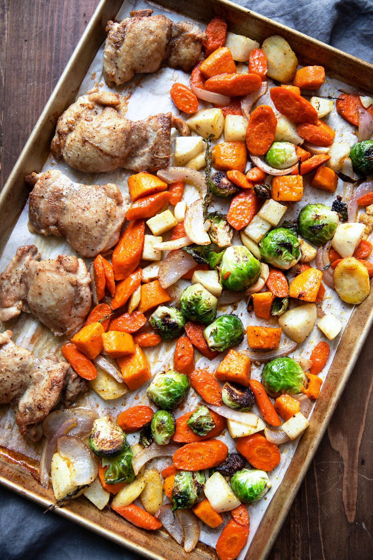 Sheet Pan Heritage Chicken with Root Vegetables