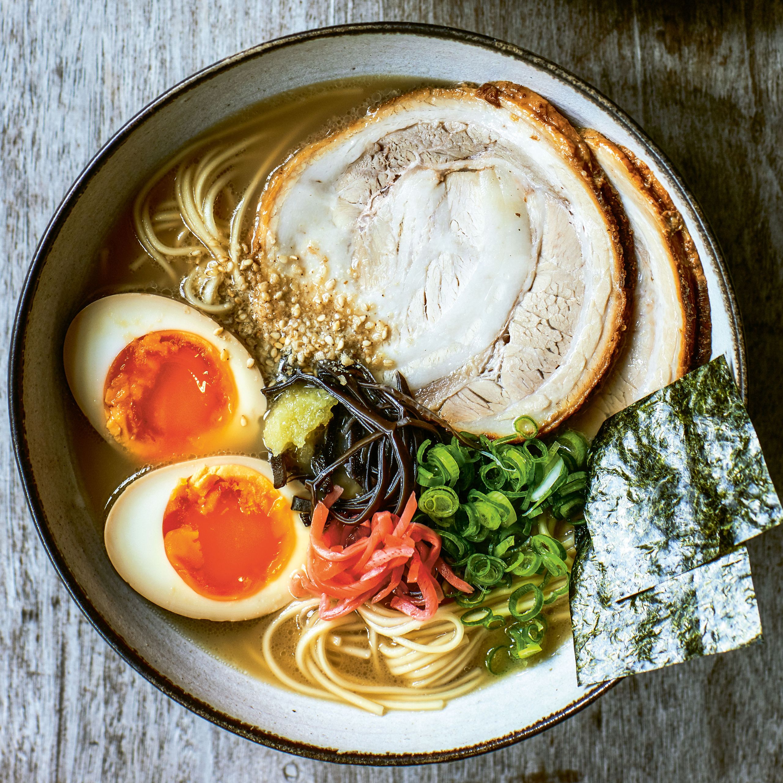 Authentic Japanese Ramen with Tonkotsu Broth