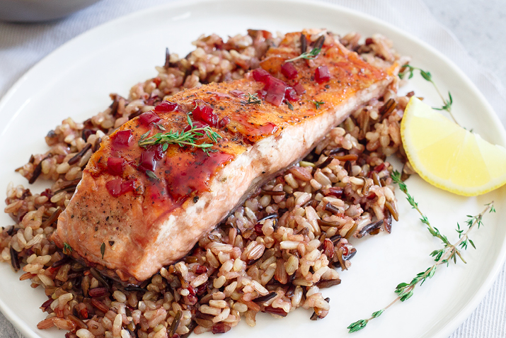Pomegranate-Glazed Salmon with Za'atar