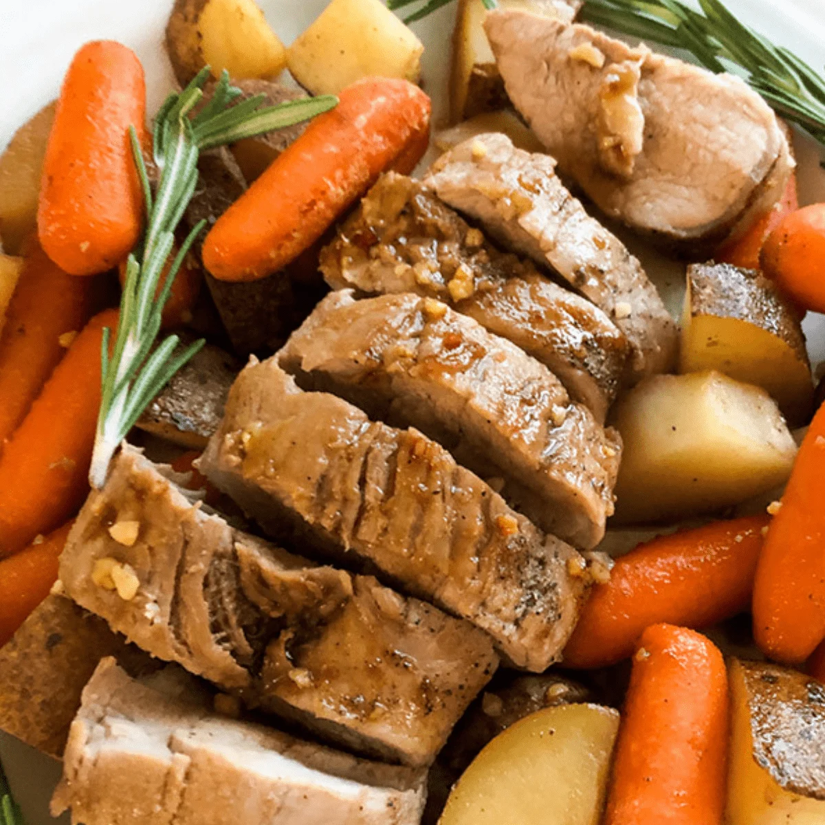 Honey-Glazed Pork Tenderloin with Roasted Sweet Potatoes and Carrots