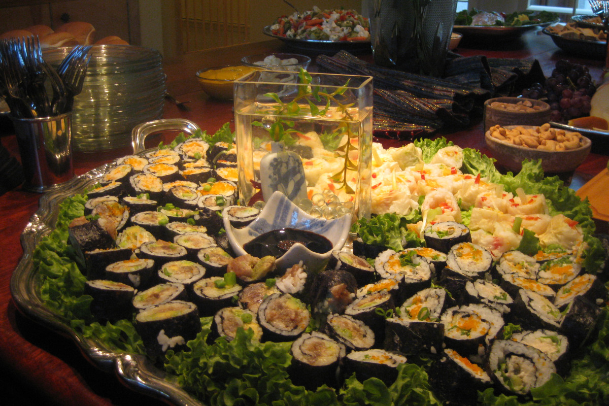 Avocado and Imitation Crab Sushi Rolls