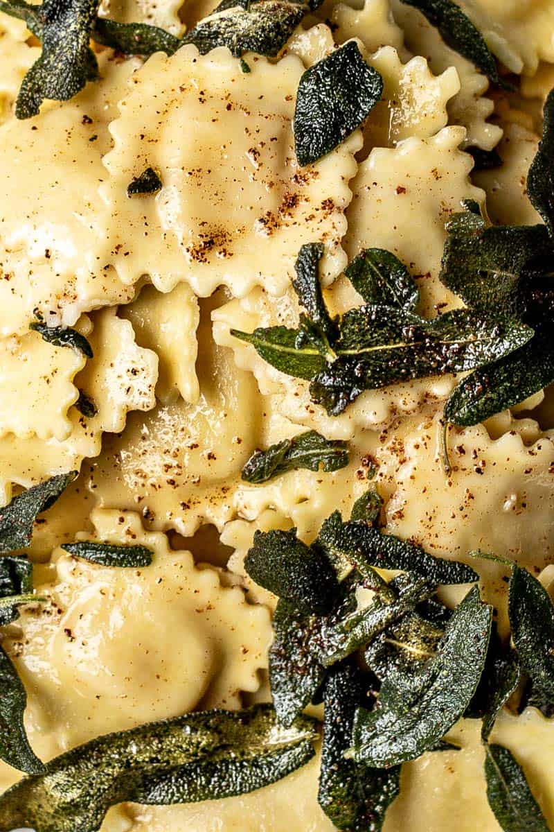 Handmade Cheese Ravioli with Brown Butter Sage