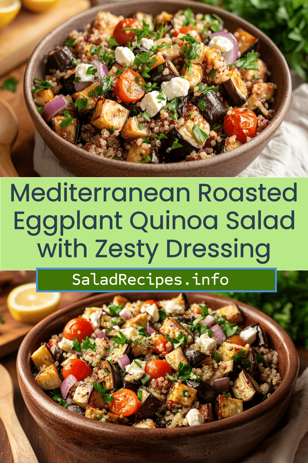 Low-Carb Mediterranean Quinoa Salad with Grilled Eggplant