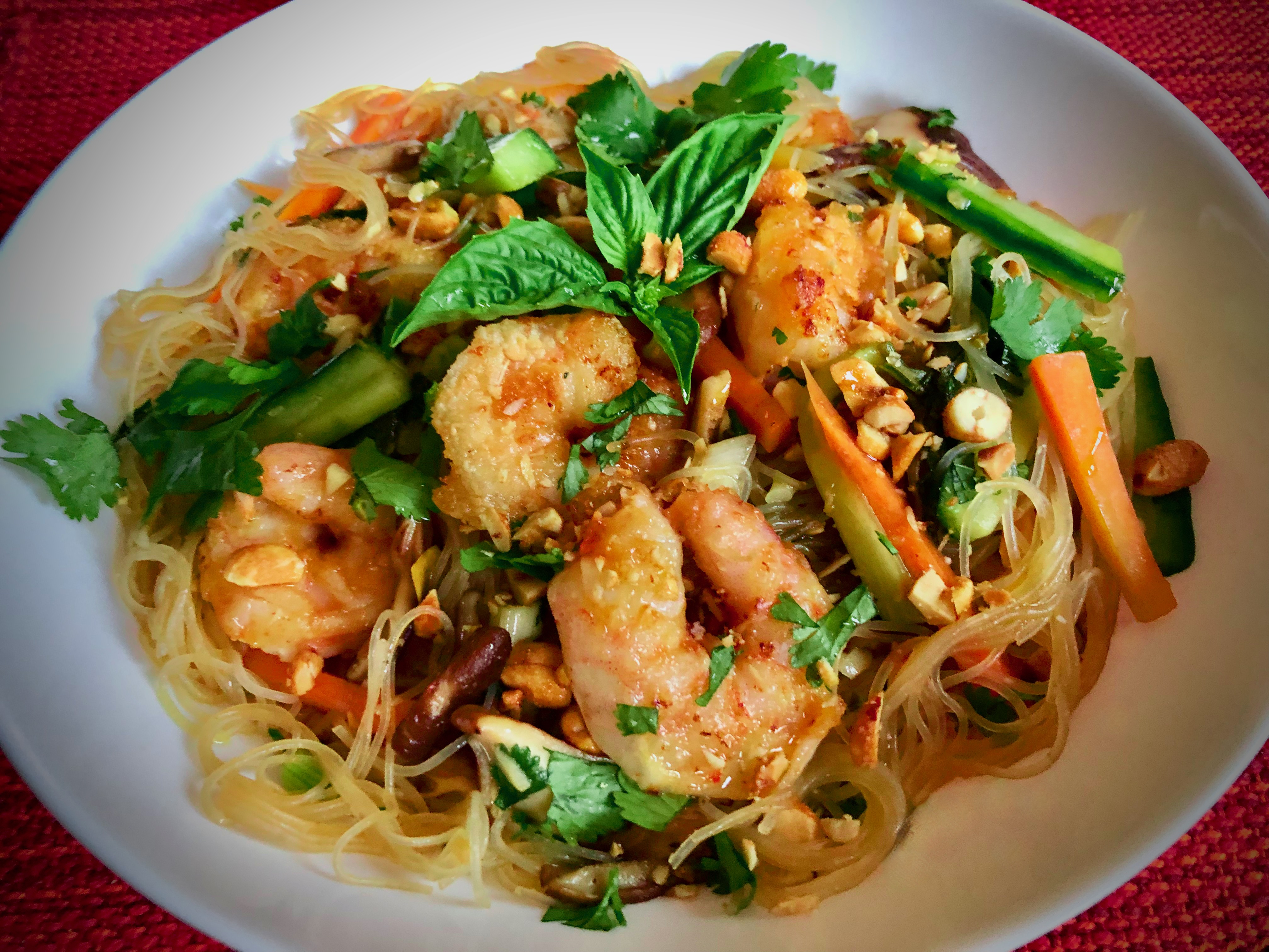 Stir-Fried Tamarind Shrimp with Tofu and Vermicelli Noodles