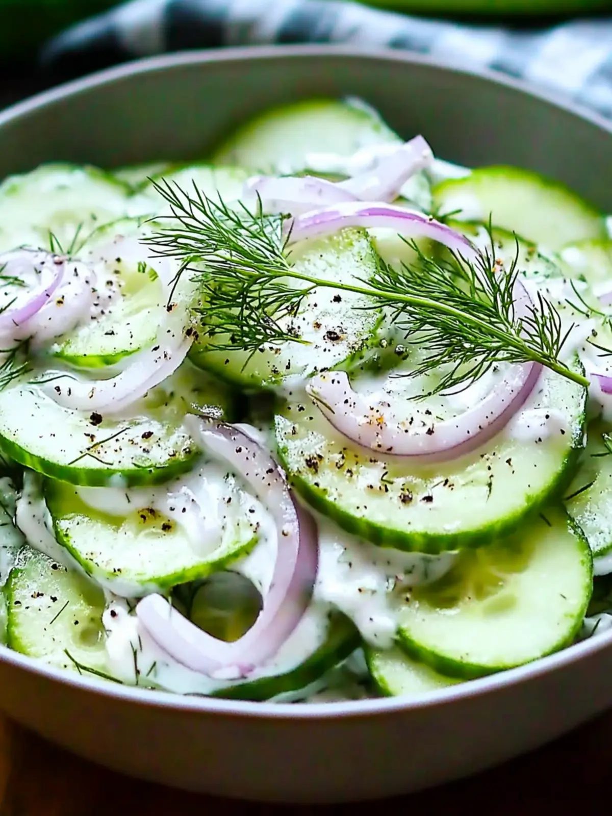Cucumber-Dill Yogurt Salad with Fresh Dill