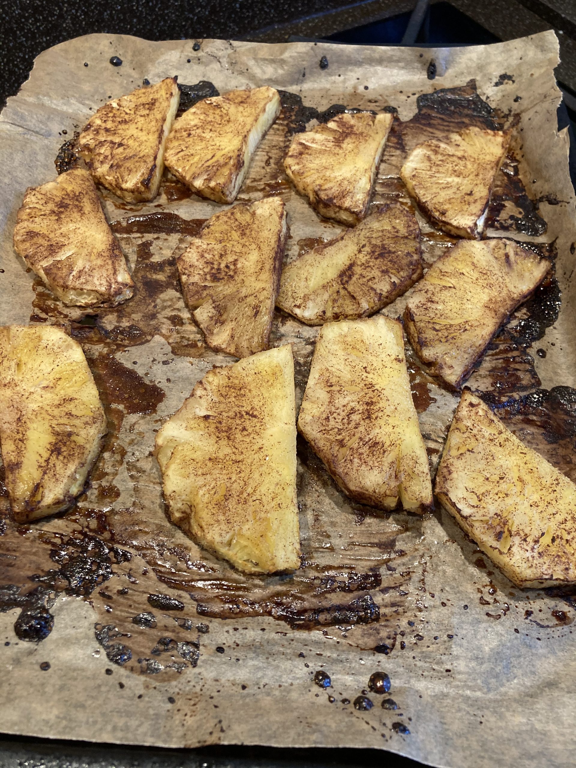 Cinnamon-Roasted Pineapple with Chili-Cocoa Sauce