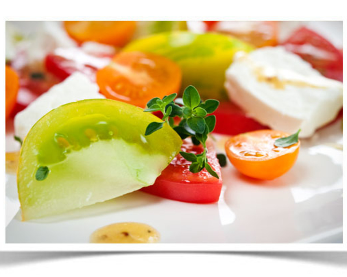Herb-Infused Olive Oil and Heirloom Tomato Salad
