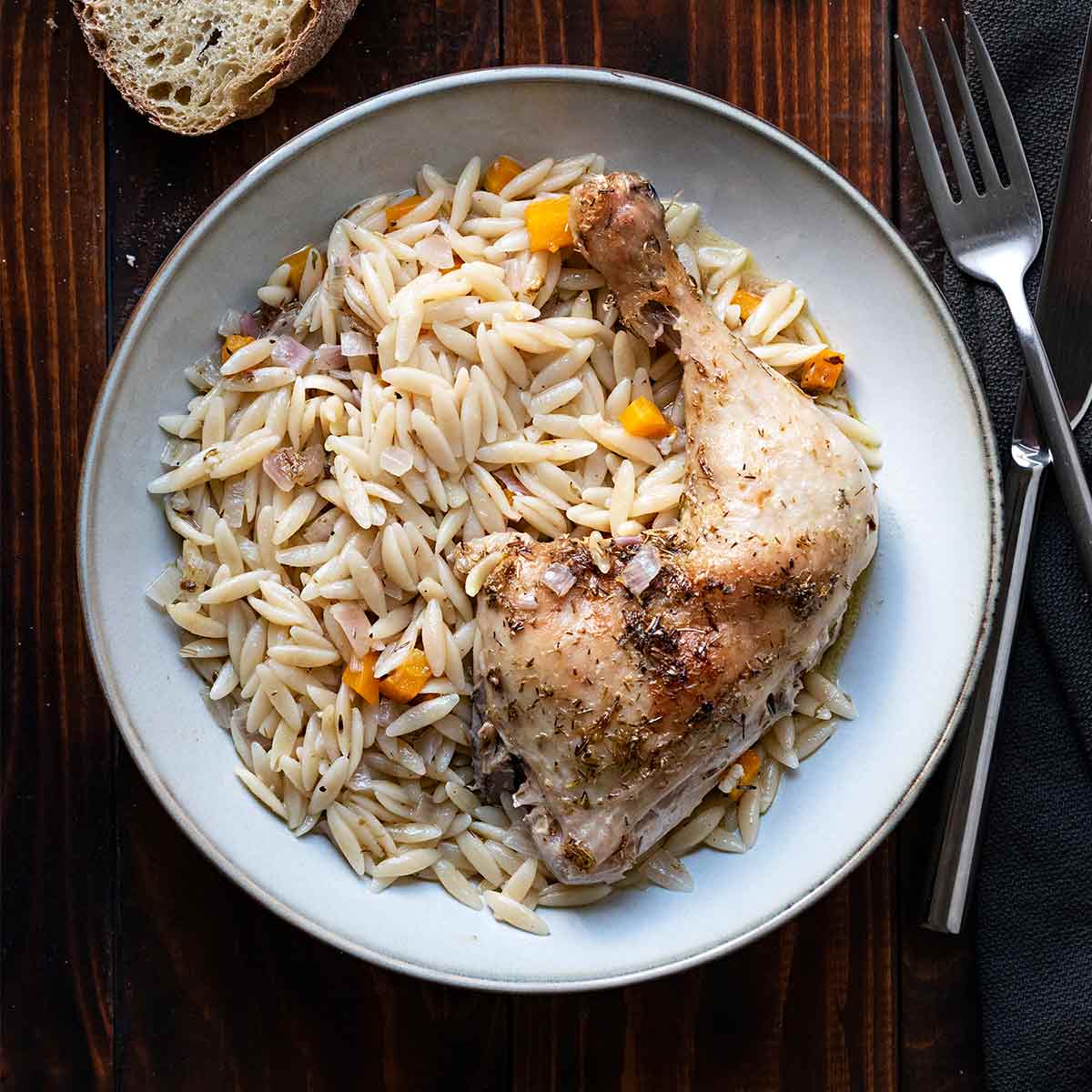 Authentic Greek Lemon Chicken with Orzo