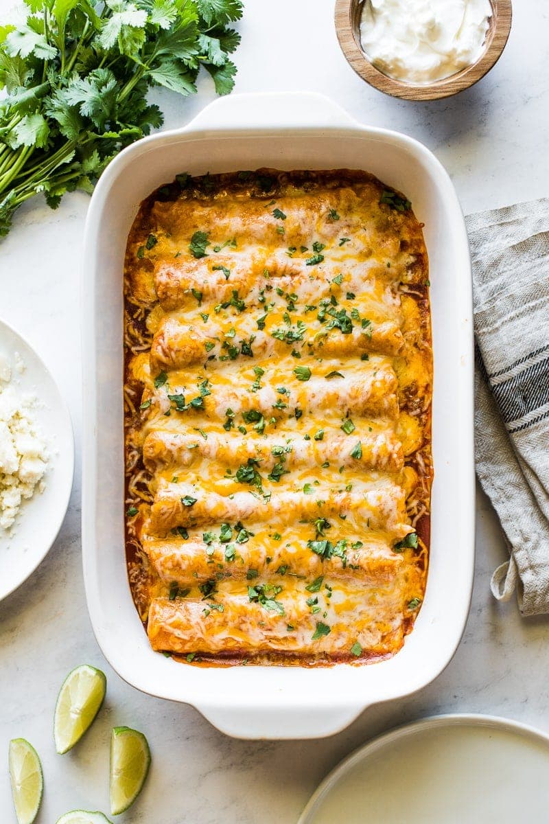 Mexican-Style Chicken Enchiladas with Cilantro-Lime Glaze