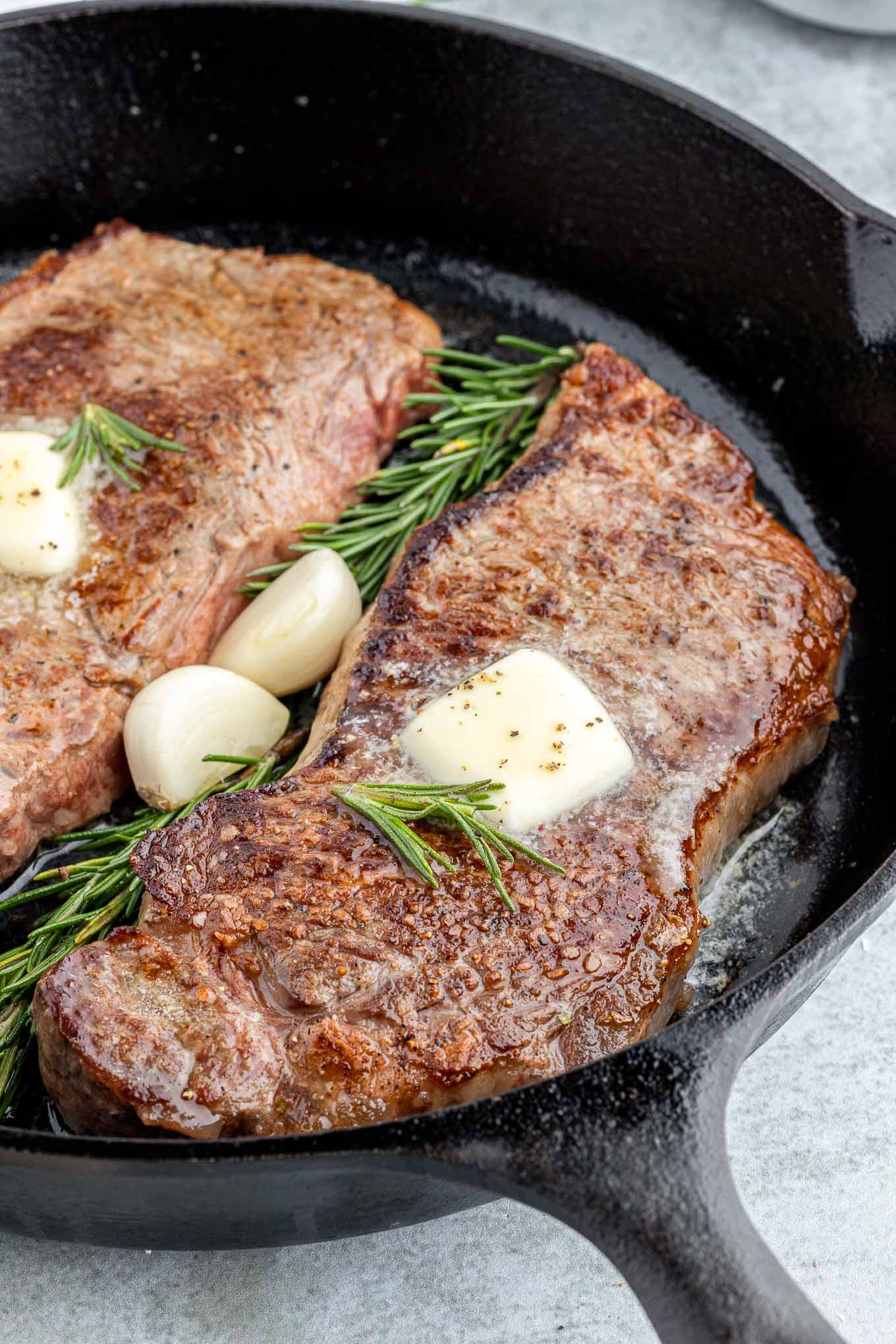 Pan-Seared Beef Steak with Garlic Butter and Rosemary