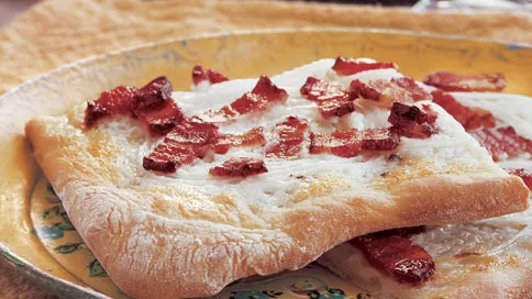 Bacon and Ham Tart with Green Onions
